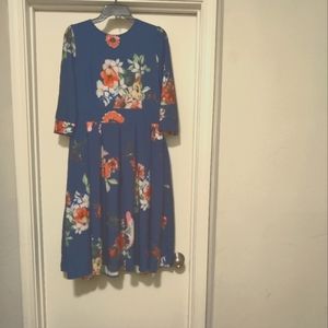 Beautiful Floral Multi Color Vintage Midi Dress